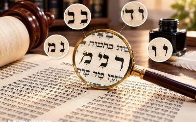 אותיות דומות בכתב סת״ם נבדקות באמצעות זכוכית מגדלת