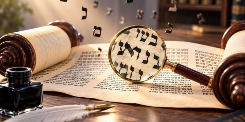 בדיקת טעויות בכתיבת סת״ם באמצעות זכוכית מגדלת על קלף